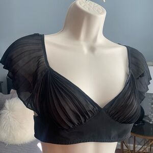 Kiki de montparnasse. pleated chiffon top. bra top.